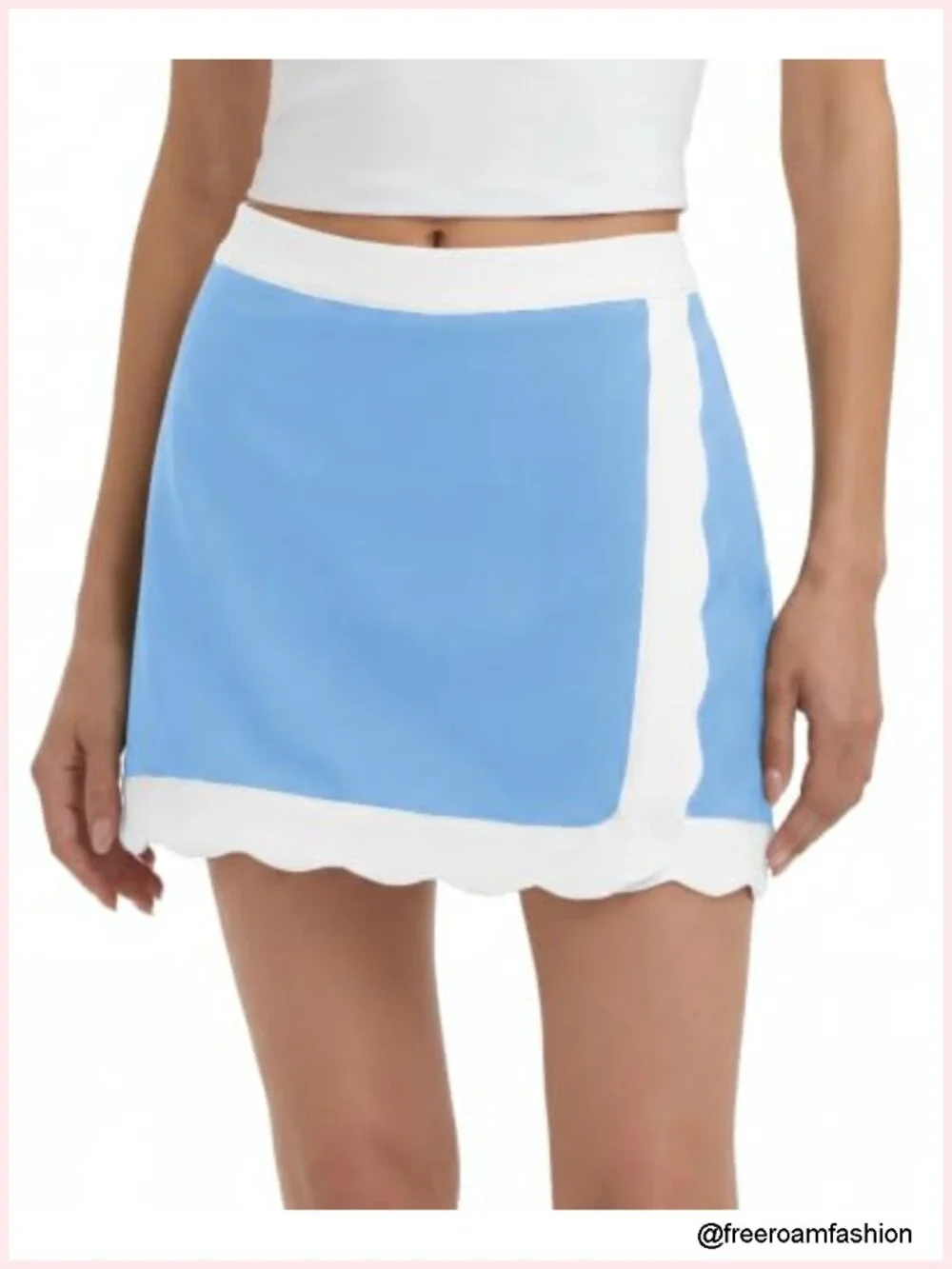Women's Tennis Skirt with Shorts High Waisted Athletic Skort Scalloped Hem
